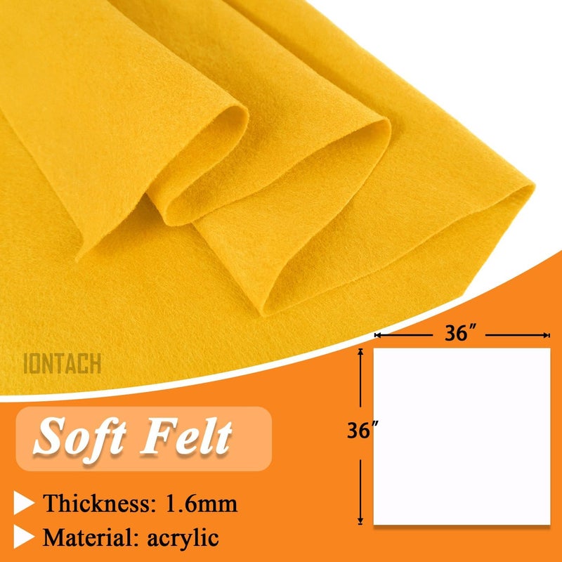 IONTACH Gold Yellow Felt Fabric 36" x 36" (1 Square Yard), Soft 1.6mm Thick Felt Sheets for Craft Sewing Patchwork DIY Art Projects Decorations - Image 3